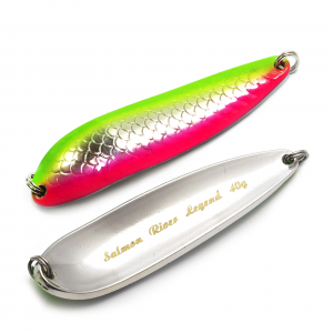 Блесна Salmon River Legend 40гр Green-Silver-Pink